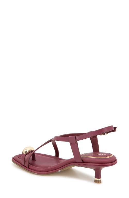 Kenneth Cole Geala Slingback Kitten Heel Sandal In Dark Red Leather