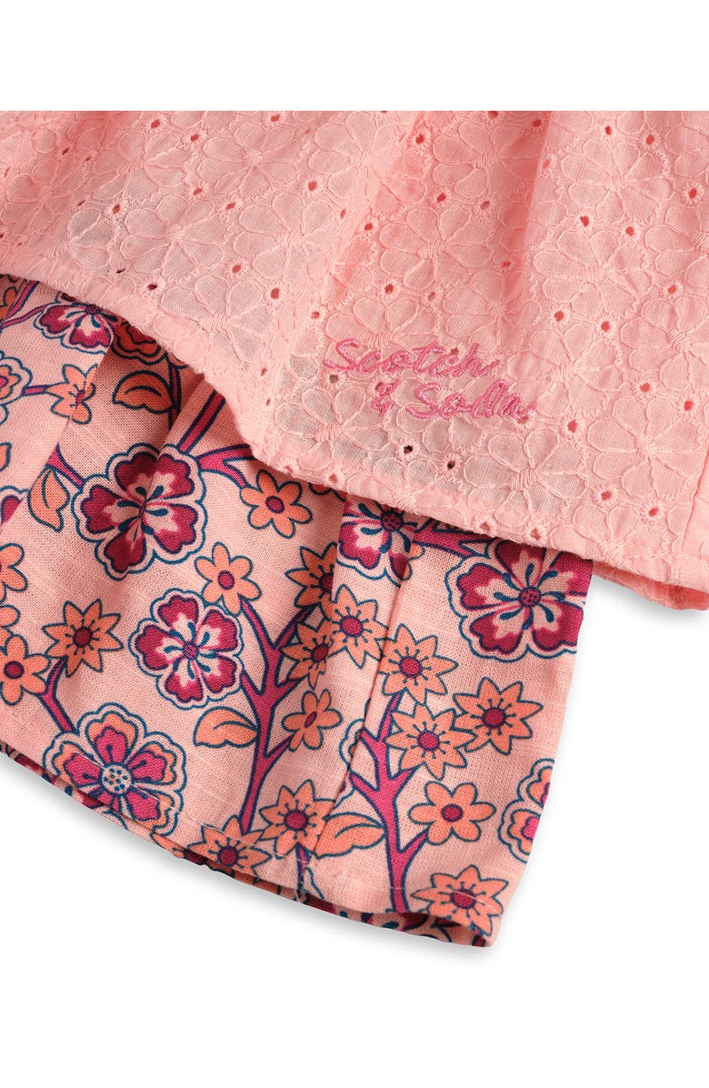 Scotch & Soda Kids' Cotton Eyelet Tank & Skirt Set, Alternate, color, Impatiens Pink