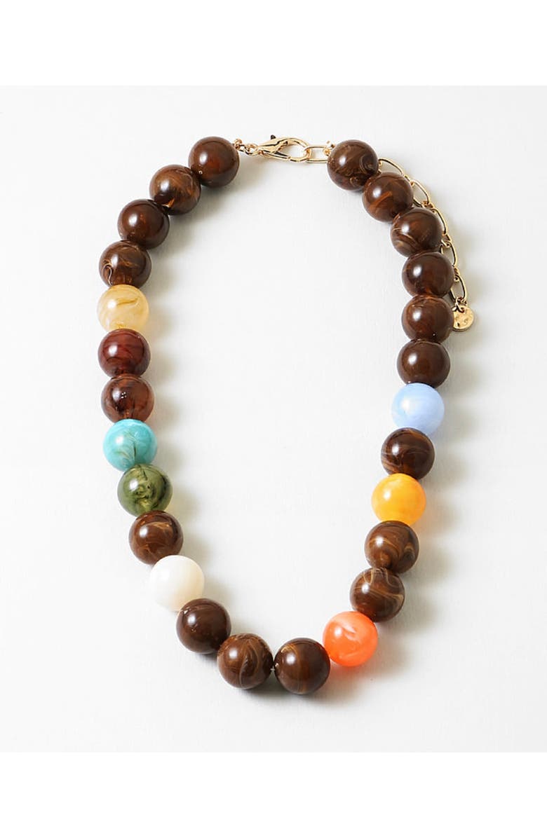 Erin McDermott Jewelry Sweater Weather Necklace, Main, color, Brown