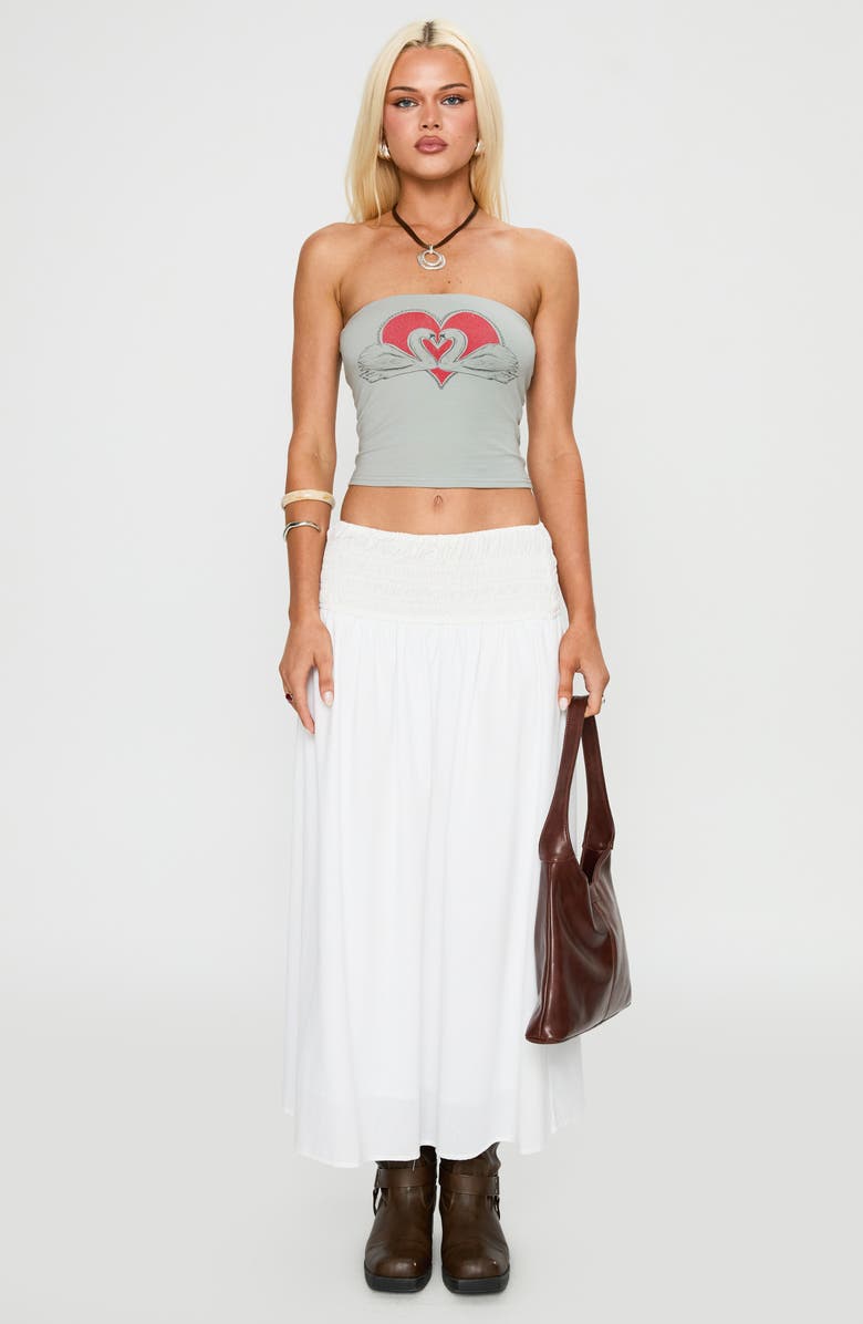 Princess Polly Swan Song Strapless Crop Top, Alternate, color, Green