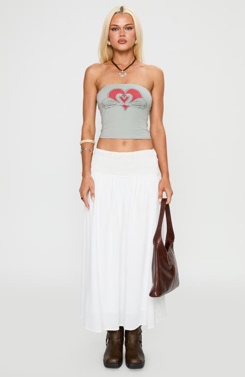 Princess Polly Swan Song Strapless Crop Top In Gray
