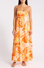 Blu Pepper Tropical Print Midi Sundress