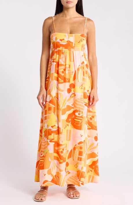 Blu Pepper Tropical Print Midi Sundress
