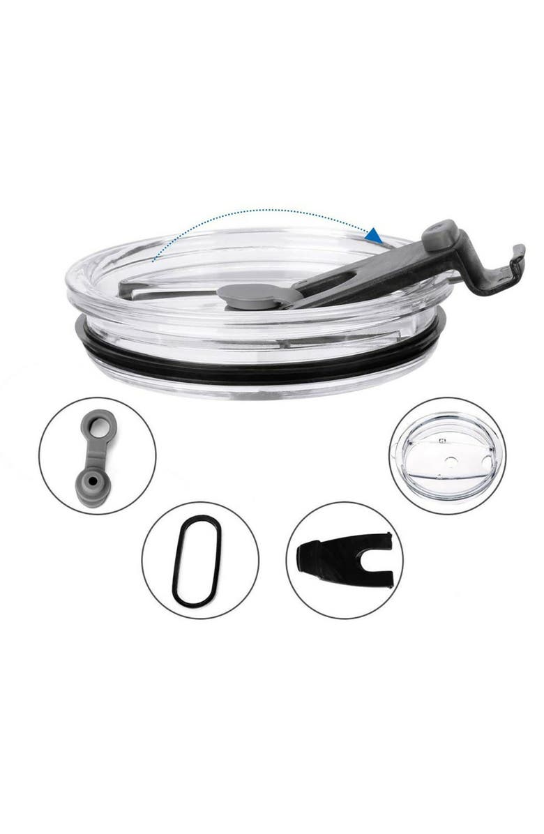 Healthy Human On The Go Spill Proof Tumbler Lid for 12 oz or 20 oz Cruisers, Alternate, color, Clear