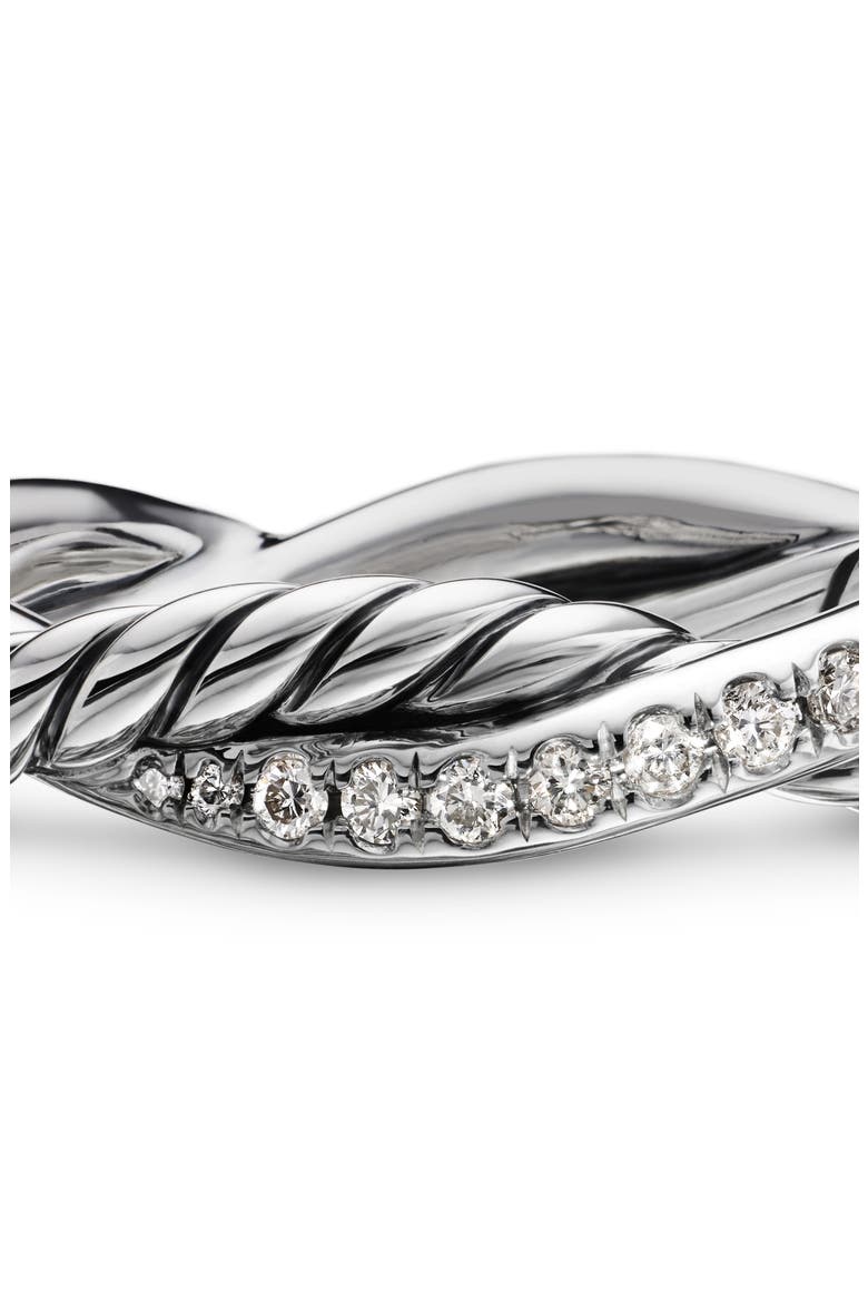 Petite Infinity Band Ring in Sterling Silver with Pavé Diamonds, Alternate, color, SILVER/ DIAMOND