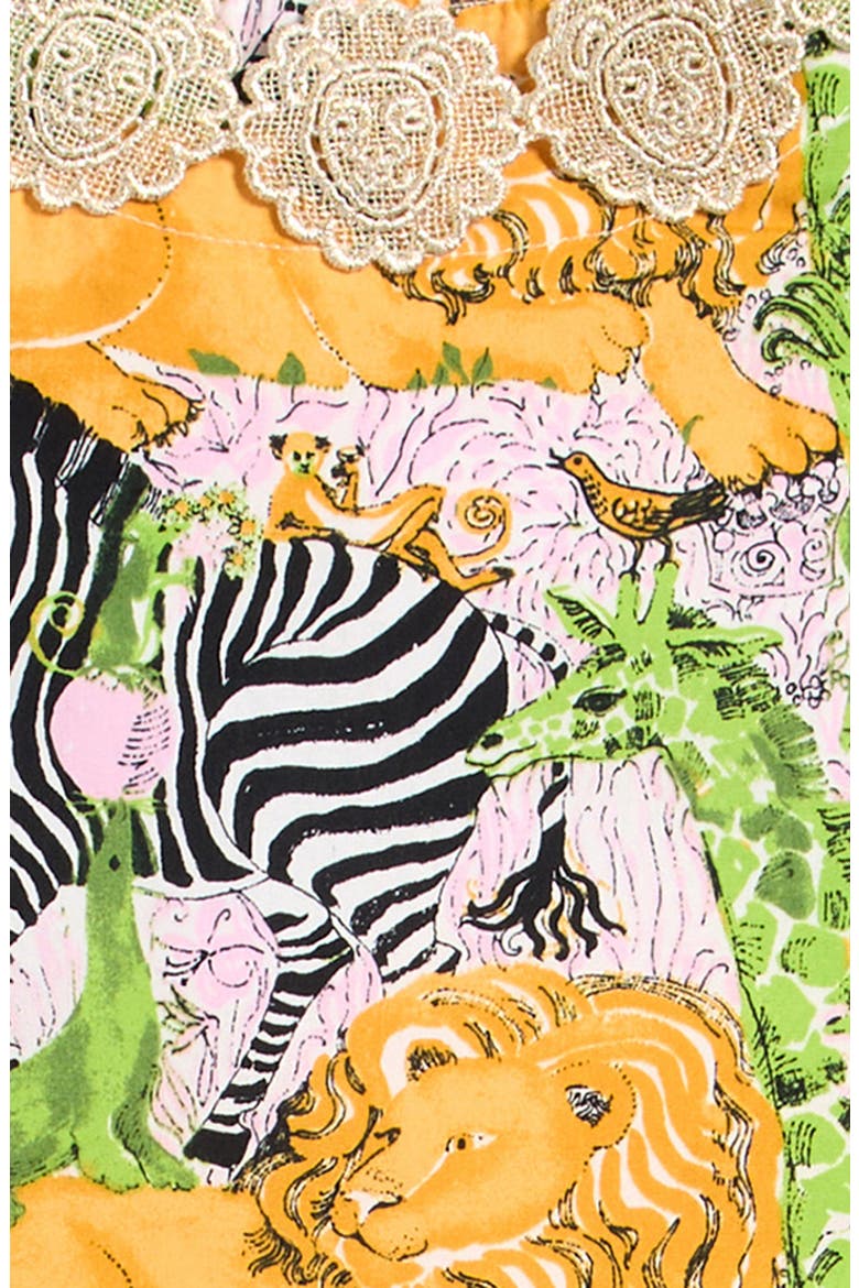 Kids' Idala Short Sleeve Fit & Flare Dress, Alternate, color, MULTI LIL LILLYS ZOO