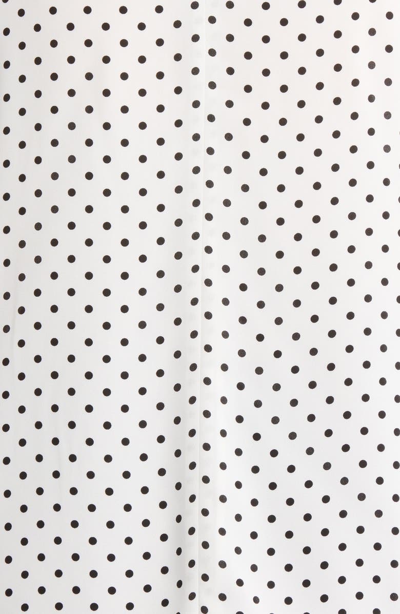 KASPER Ruffle Sleeve Top, Alternate, color, White/ Black