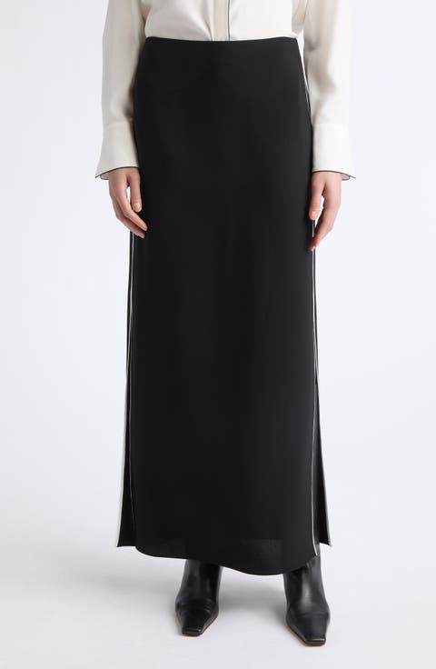 Piped Straight Skirt