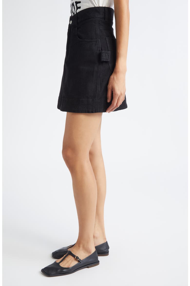 Knolly Brook Cotton Twill Miniskirt, Alternate, color, BLACK