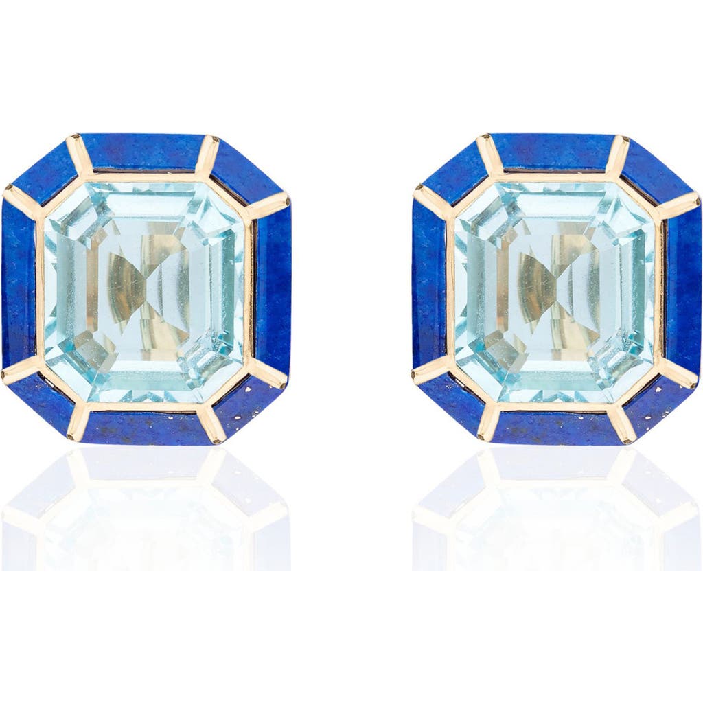 Goshwara Mélange Emerald-cut Stud Earrings In Blue