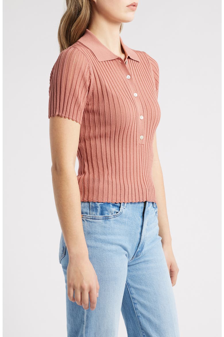 Maya Rib Polo, Alternate, color, ROSE
