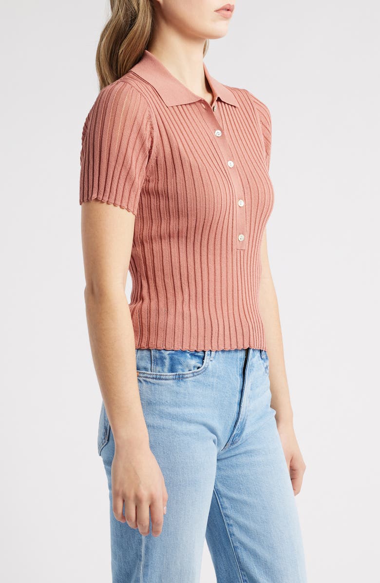 525 america Maya Rib Polo, Alternate, color, Rose