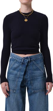 Citizens of Humanity Pilar Long Sleeve Recycled Cotton Waffle Knit T-Shirt