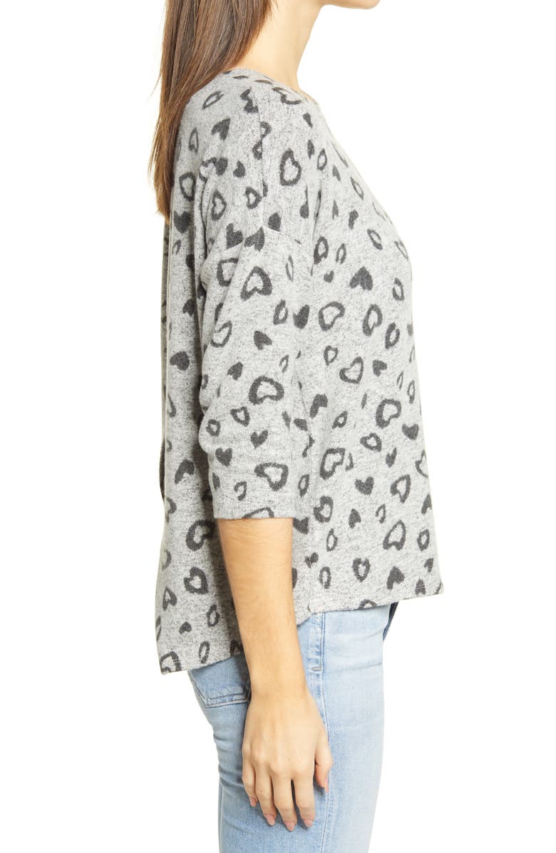 Bobeau Heart Hacci Knit Top, Alternate, color,