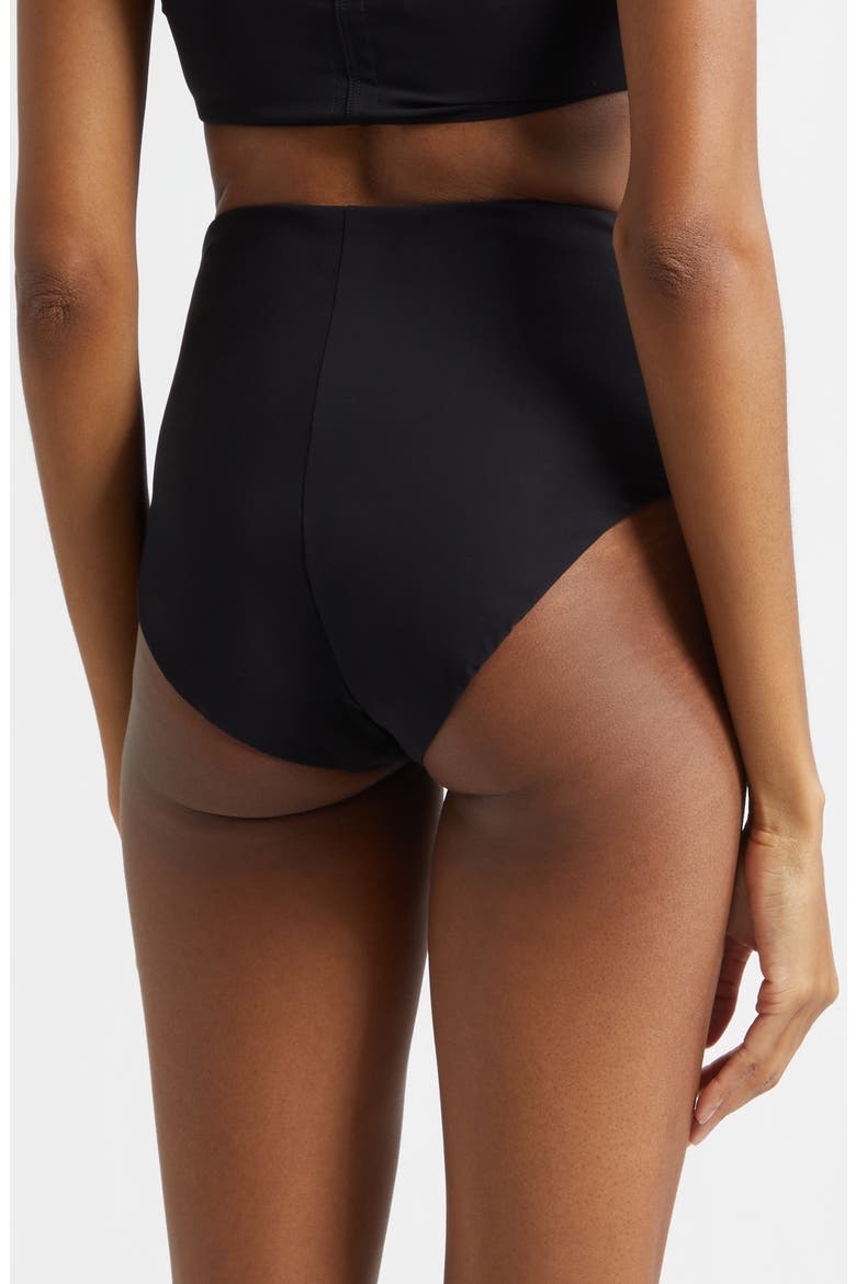 High Waist Bikini Bottoms, Alternate, color, BLACK
