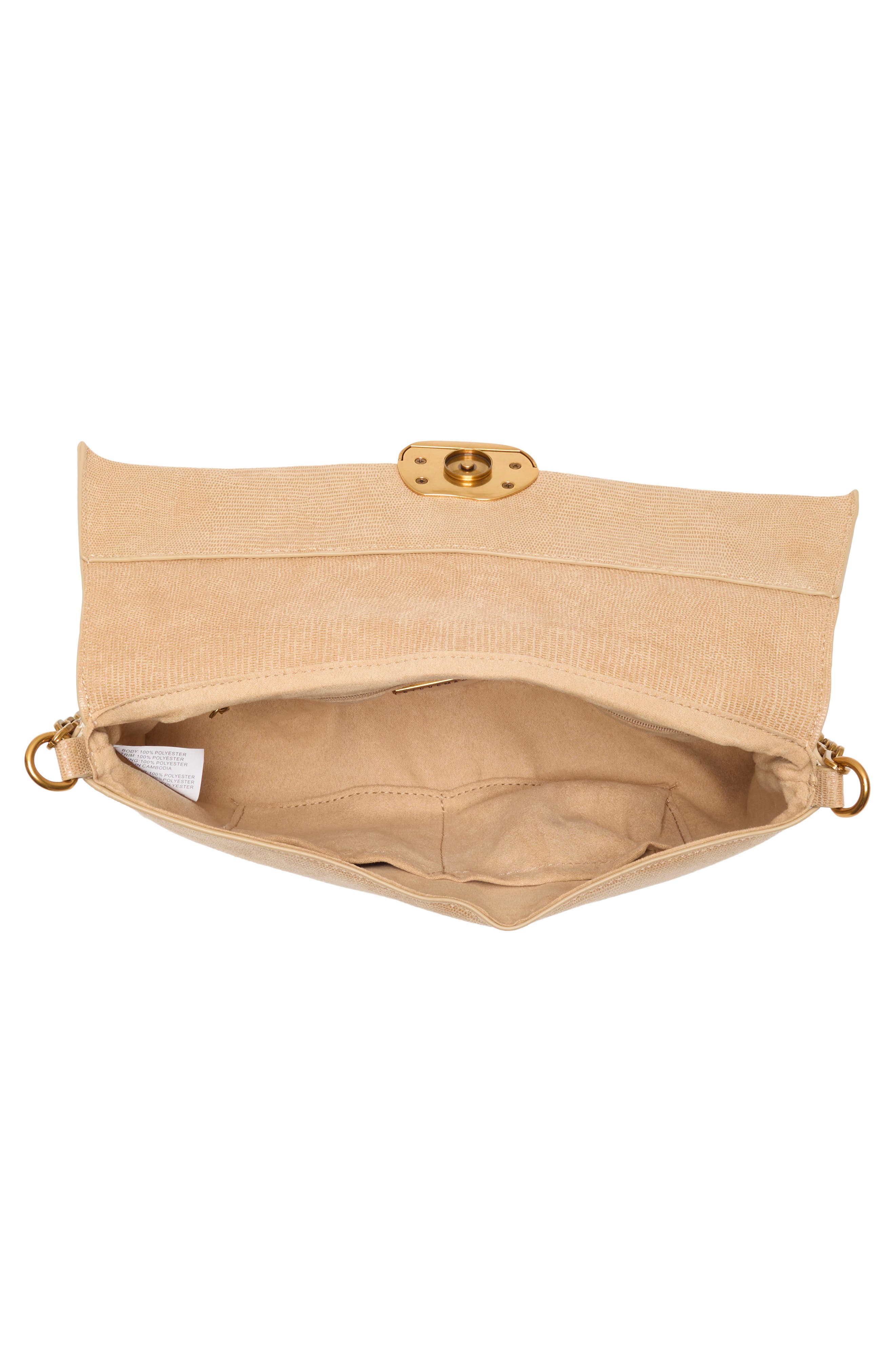 Bdahlia Faux Leather Shoulder Bag, Alternate, color, NATURAL SUEDED LIZARD