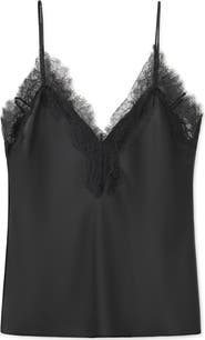 MANGO Lace Detail Matte Satin Camsisole