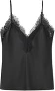 MANGO Lace Detail Matte Satin Camsisole