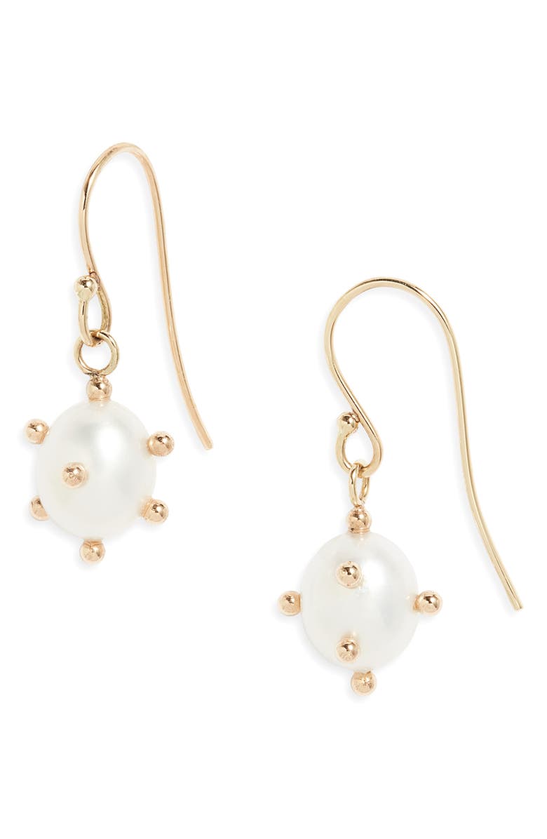 Poppy Finch Bubble Cultured Pearl Drop Earrings, Main, color, Gold