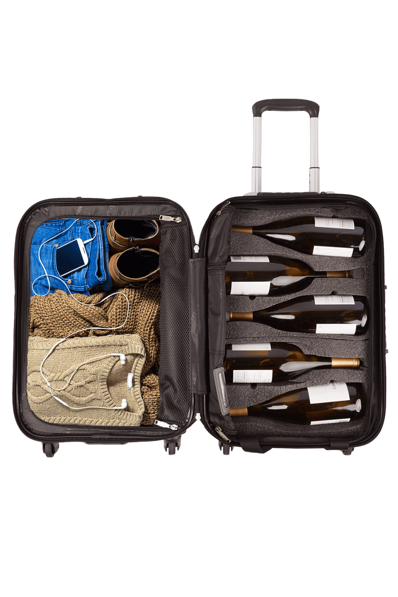 Piccolo 5-Bottle Wine & Spirits Suitcase, Alternate, color, Burgundy
