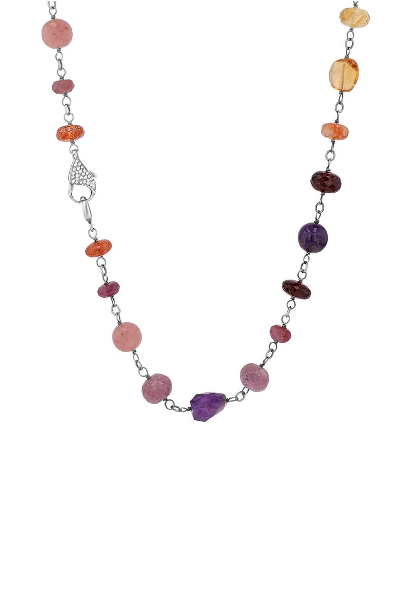 Sheryl Lowe Rainbox Mix Wire Wrap Necklace, Alternate, color, Rainbox Mix / Sterling Silver