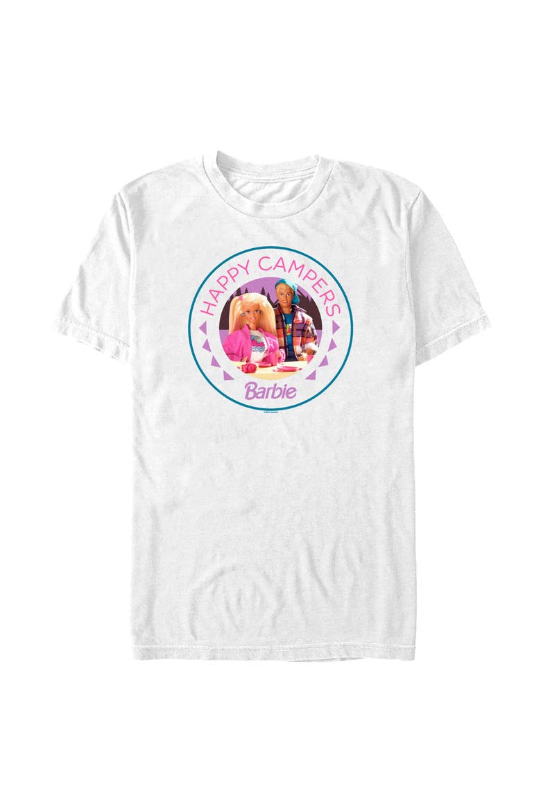 Men's Happy Campers Badge T-Shirt, Main, color, White