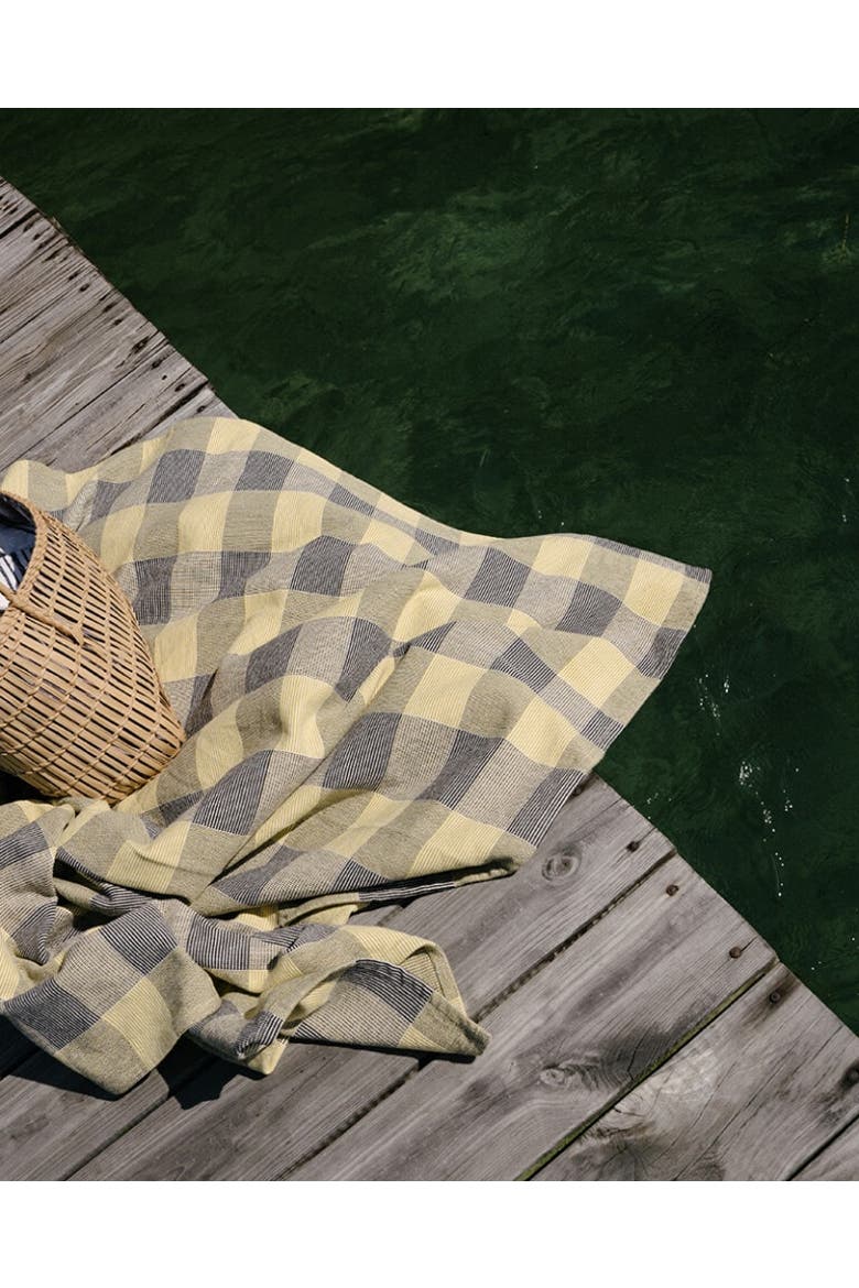 Picnic Blanket Cotton Rib Weave, Alternate, color, Yellow Fig