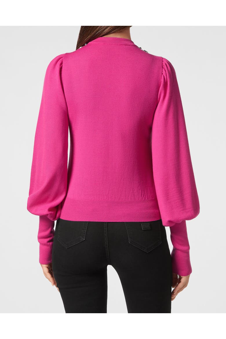 Pullover Round Neck Women, Alternate, color, Fuxia
