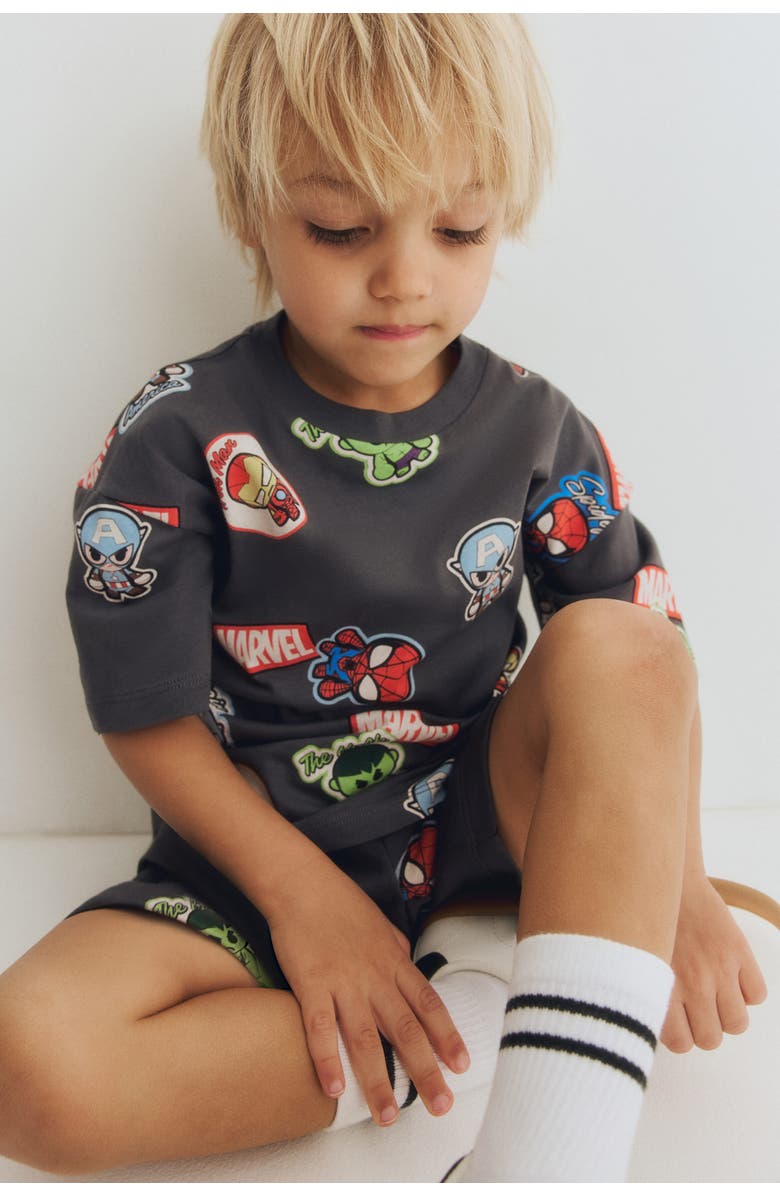 H&M 2-piece printed set, Alternate, color, Dark Gray/Marvel Comics