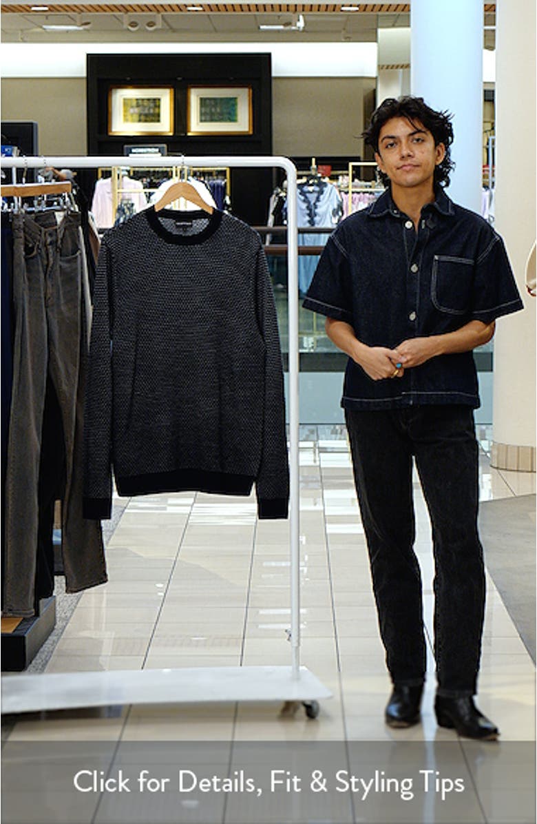 Textured Dot Virgin Wool Crewneck Sweater, sales video thumbnail