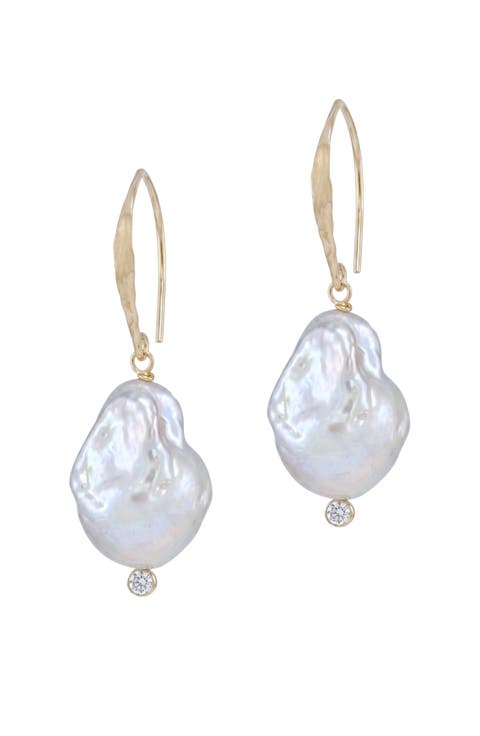 Silver Baroque Pearl Earrings