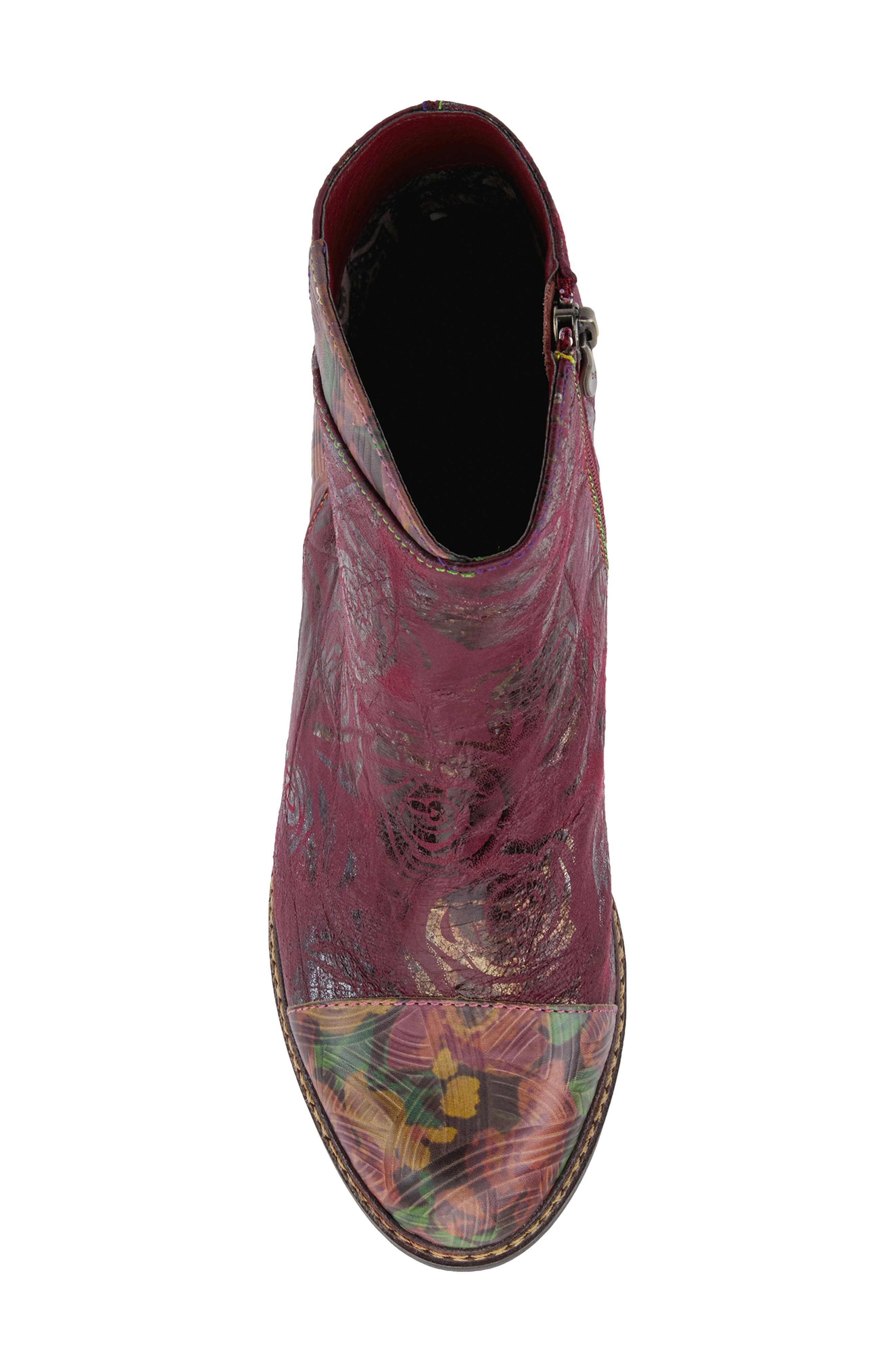L'Artiste Waterlily Bootie, Alternate, color, BORDEAUX LEATHER/ SYNTHETIC