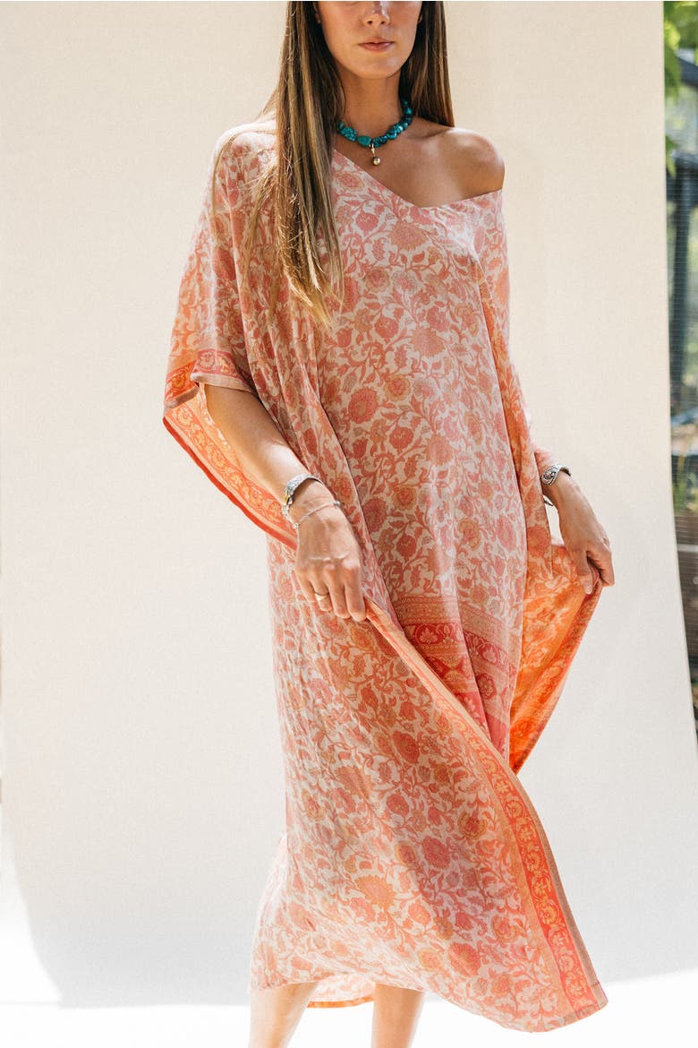 Long Caftan Tomer, Alternate, color, Pink