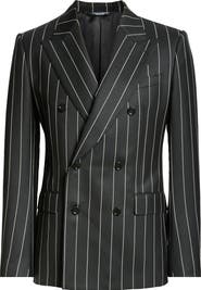 Dolce&Gabbana Sicilia Fit Pinstripe Double Breasted Wool