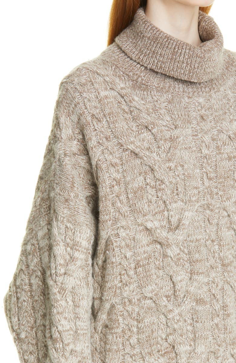 rag & bone Nora Cable Knit Turtleneck, Alternate, color, 