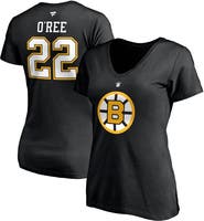 FANATICS Women's Fanatics Branded Willie O'Ree Black Boston Bruins Authentic Stack Retired Player Name & Number V-Neck T-Shirt