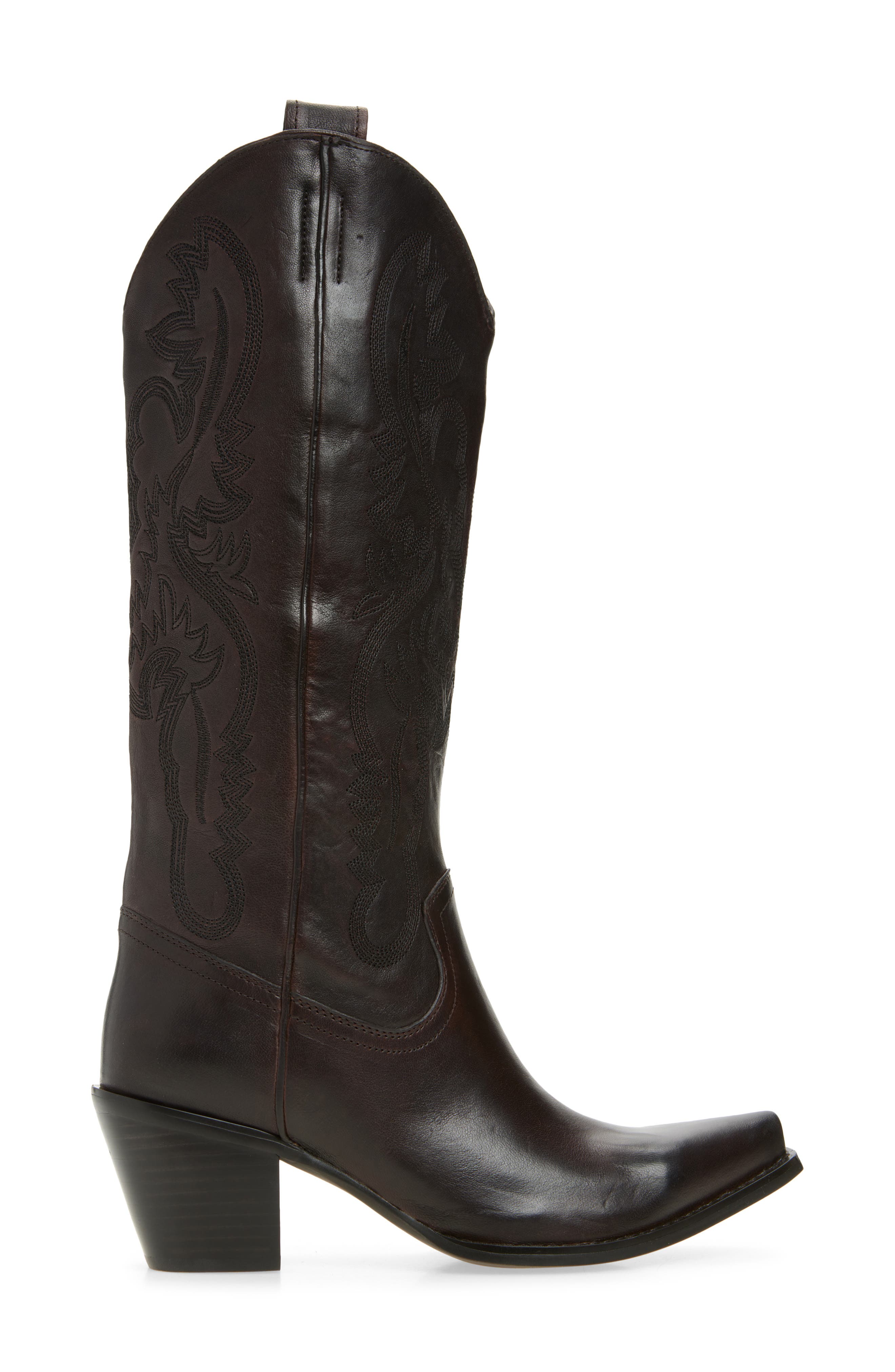 Jeffrey Campbell Rancher Knee High Western Boot, Alternate, color, Brown Leather