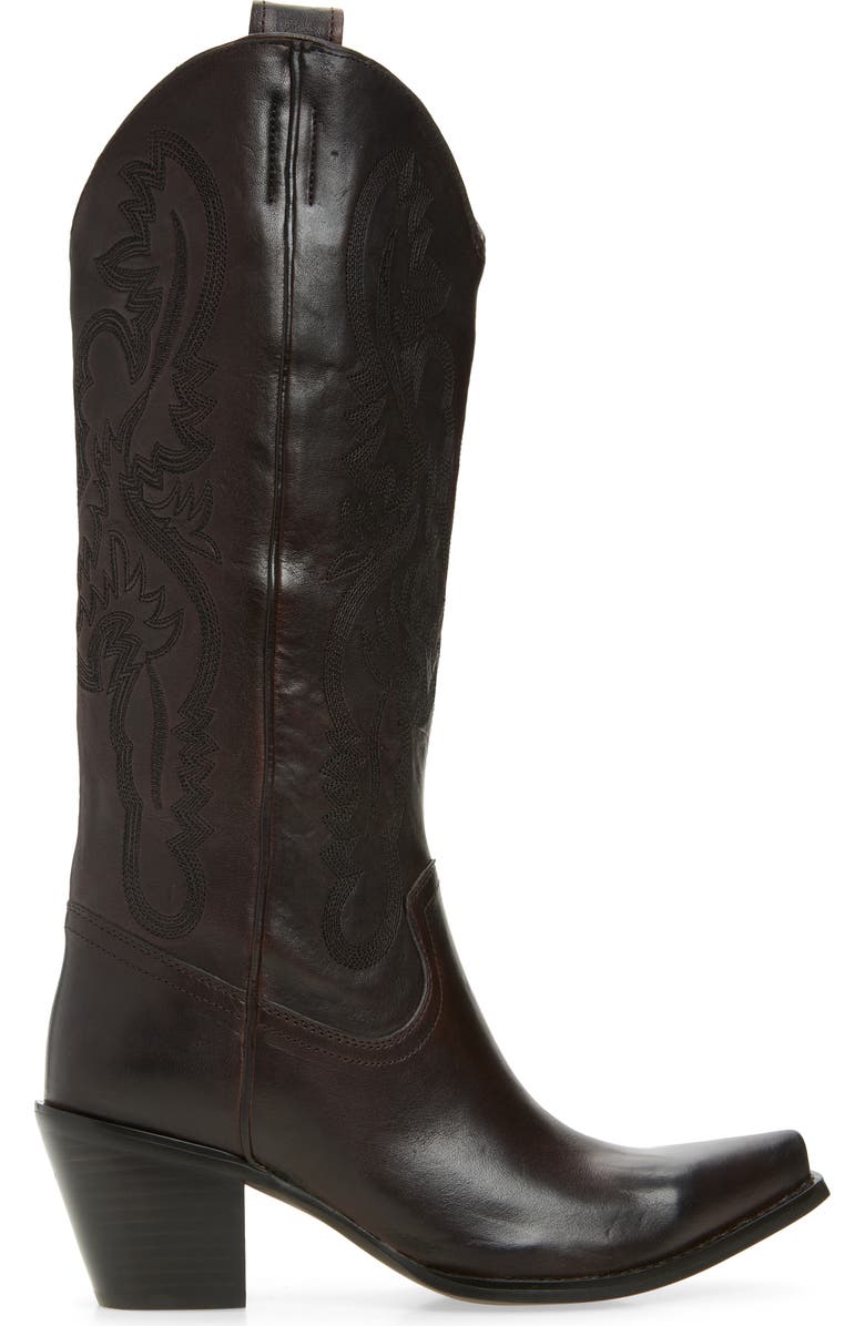 Jeffrey Campbell Rancher Knee High Western Boot, Alternate, color, Brown Leather