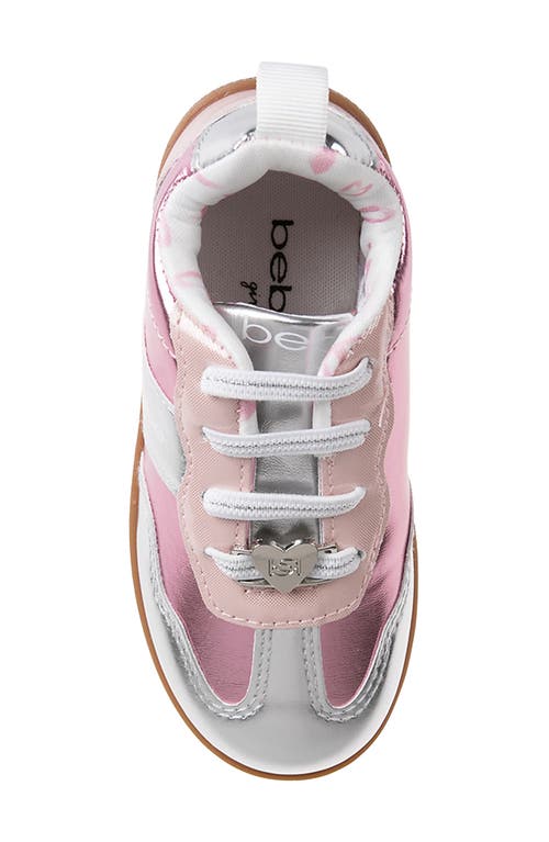 Bebe Kids' Metallic Sneaker In Pink Multi