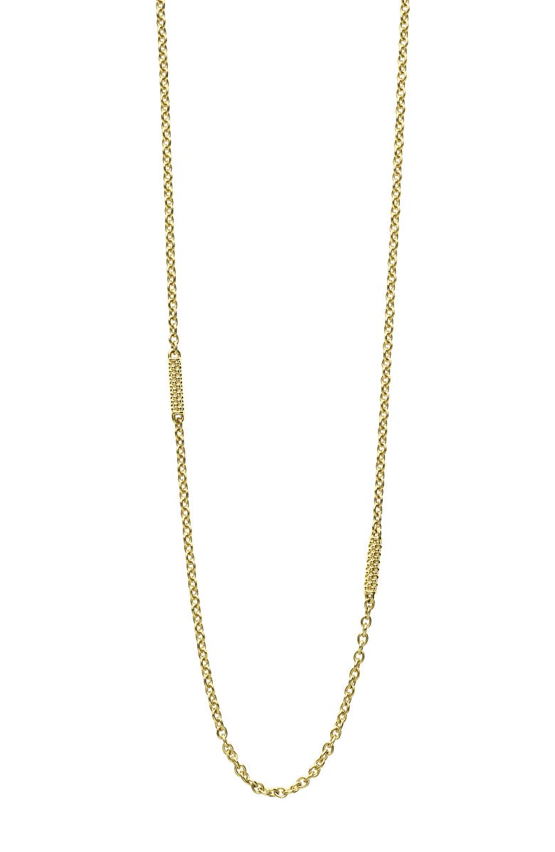 LAGOS Signature Caviar Long Station Necklace, Main, color, Gold