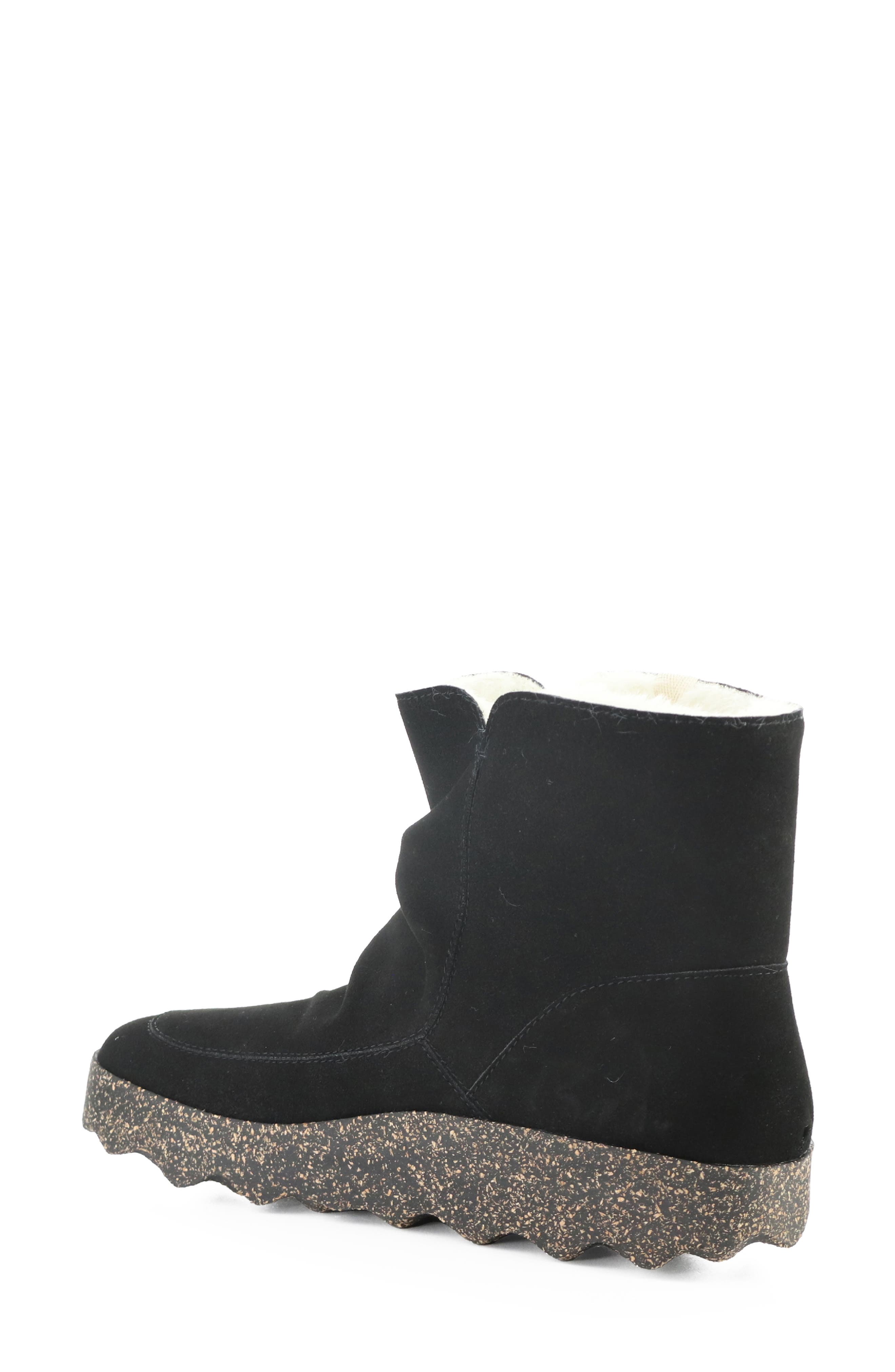 Cuff Faux Shearling Bootie, Alternate, color, 008 BLACK