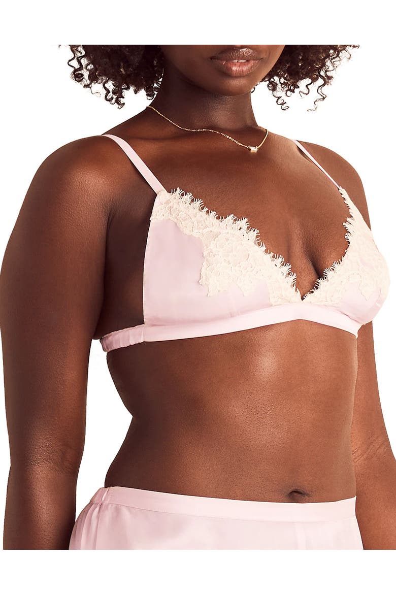 Vegan Unlined Bralette Bra, Main, color, Light pink