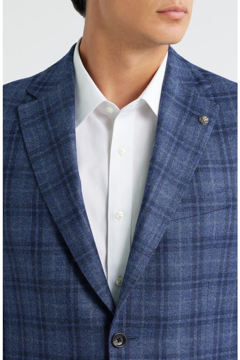 Jack Victor Midland Contemporary Fit Blue Plaid Wool Sport Coat