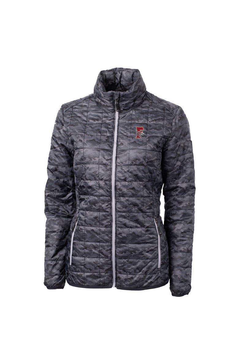 Women's Cutter & Buck  Black Fresno Grizzlies Rainier PrimaLoft Eco Insulated Camo Full-Zip Puffer Jacket, Alternate, color, Black