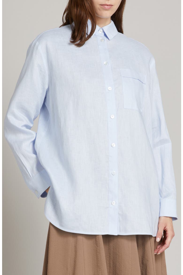 Filo Woven Linen Shirt, Main, color, SKY BLUE