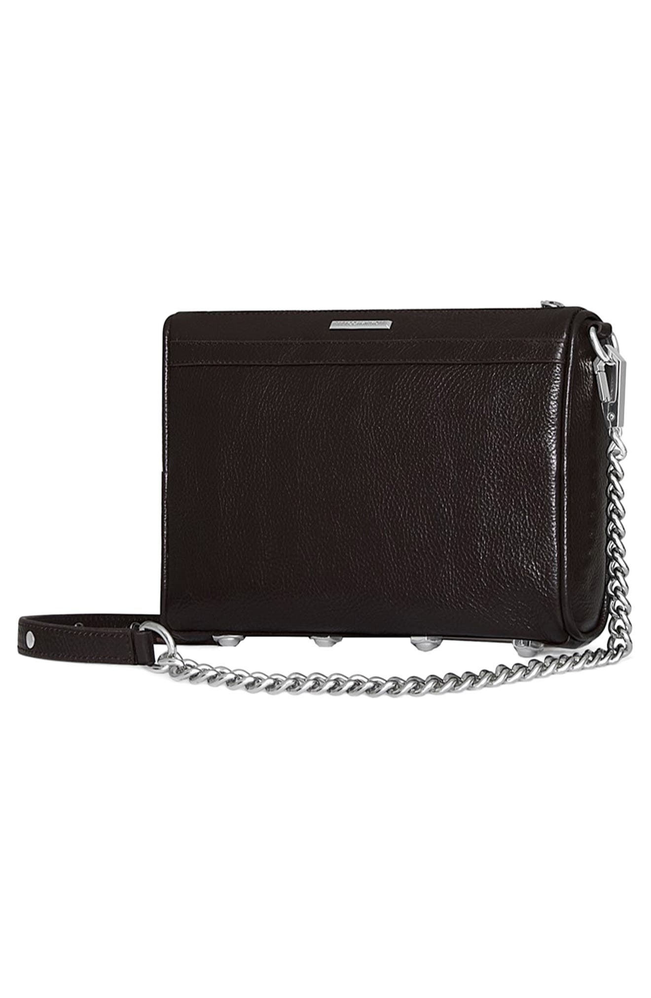 Rebecca Minkoff Mini MAC Convertible Leather Crossbody Bag, Alternate, color, Dark Brown