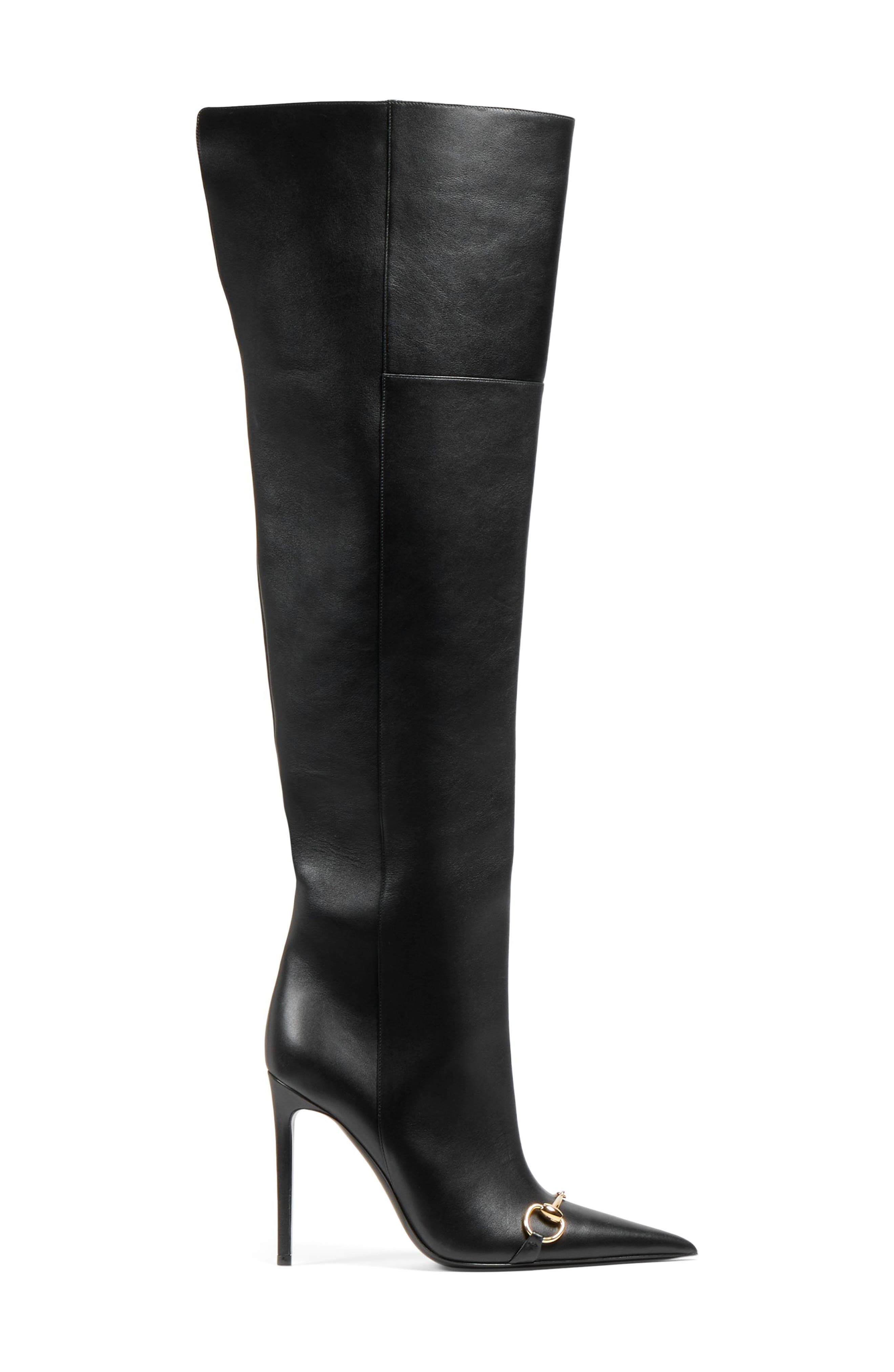 Donna Horsebit Knee High Boot, Alternate, color, 1000 BLACK