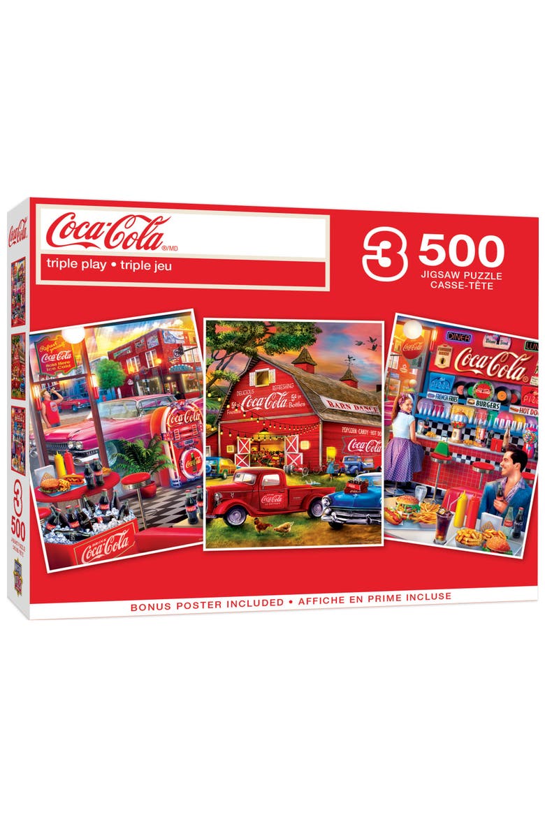 Coca-Cola 500 Piece Puzzles 3-Pack, Main, color, Multicolor