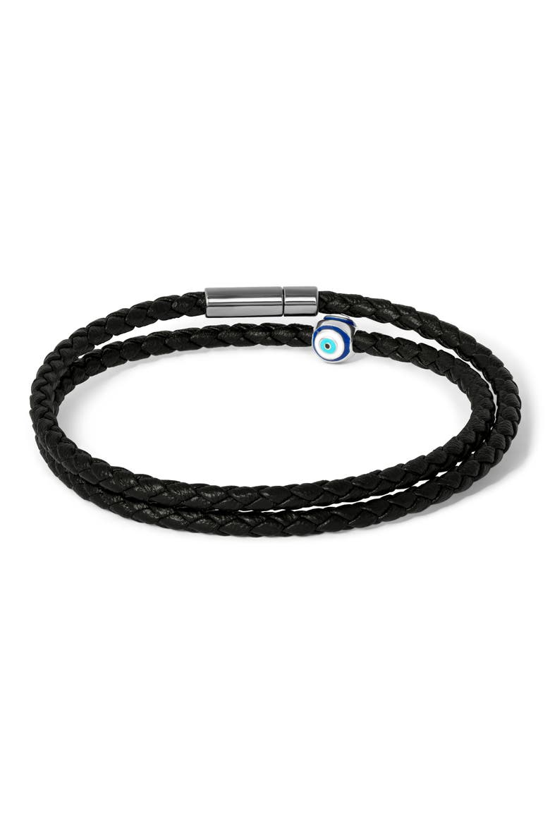 Men's Mini Pop Braded Bracelet, Alternate, color, BLACK