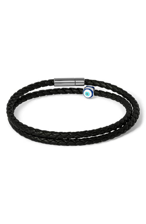 Tateossian Recycled Corn Cable Evil Eye Bracelet In Black